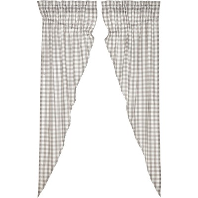 Annie Buffalo Grey Check Prairie Long Panel Set of 2 84x36x18  VHC Brands