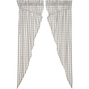 Annie Buffalo Grey Check Prairie Long Panel Set of 2 84x36x18  VHC Brands - 1 of 4