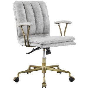 TiramisuBest Vintage White Leather Swivel & Lift Office Chair, Ergonomic, 5 - Star Base - 1 of 4