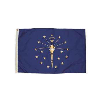 Durawavez Nylon Outdoor Flag with Heading & Grommets, Indiana, 3ft x 5ft