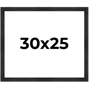 PosterPalooza | 30x25 Wide Barnwood Picture Frame, UV Acrylic, 6 Finishes - Grey, Brown, White, and Black - 1 of 4