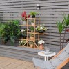 Costway Bamboo Plant Stand 5 tier 10 Potted Plant Shelf Display Holder Natural\Brown - 3 of 4