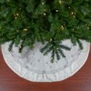 Northlight 48" White with Silver Sequined Stars Christmas Tree Skirt - 2 of 4