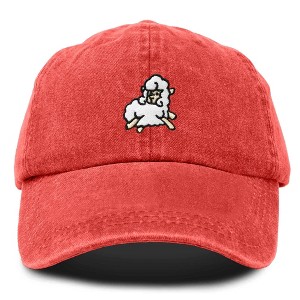 Dalix Sheep Embroidered Cotton Dad Hat Adjustable Cute Animal Lover Baseball Cap for Everyday Fashion Womens - 1 of 4