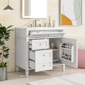 ORRD 36'' Bathroom Vanity with Sink, Modern Cabinet with 2 Drawers and Tip-out Drawer, Single Sink Storage - 1 of 4