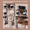 Motorcycle Helmet Holder Wall Mount, Helmet Rack with Wooden Boards and 4 Hat Stand, Motorcycle Accessories Gear Storage for Most Helmets and Clothes - 2 of 4