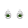 Haus of Brilliance Silver 1/5 Cttw Green Diamond Miracle-Set Stud Earrings - 3 of 4