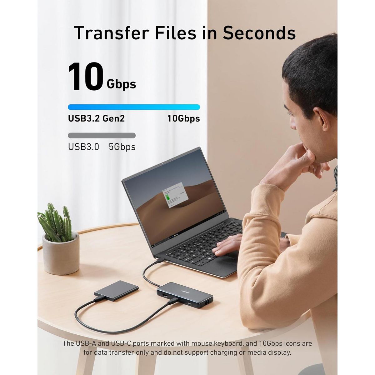 Anker USB C Hub with Ethernet, 8-in-1 Multiport Ethernet Adapter - thumbnail 3