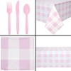 Blue Panda 183 Piece Girls One Happy Camper Birthday Party Supplies with Plates, Napkins, Cups, Goodie Bags, Tablecloth, Banner and Cutlery (Serves - 3 of 4