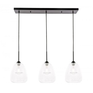 Elegant Lighting Kason 3 light Black and Clear glass pendant - 1 of 4
