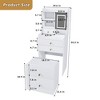 3-in-1 Space Saving Dressing Table with LED Mirror - Compact Makeup Vanity Set with 4 Drawers White - 3 of 4