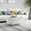 vidaXL Coffee Table in Modern Scandinavian Style - Rectangular White Engineered Wood Table for Living Room, Bedroom, Lounge or Office - 3 of 4