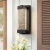 LLHZSY 13" High Matte Black Integrated LED Outdoor Wall Light Sconce With Bubble Crystal - 2 of 4