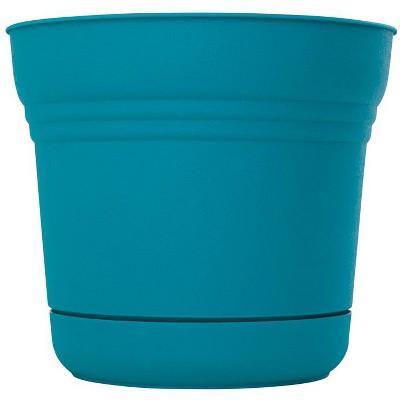 Bloem Saturn 4.5 in. H X 5 in. D Resin Planter Bermuda Teal