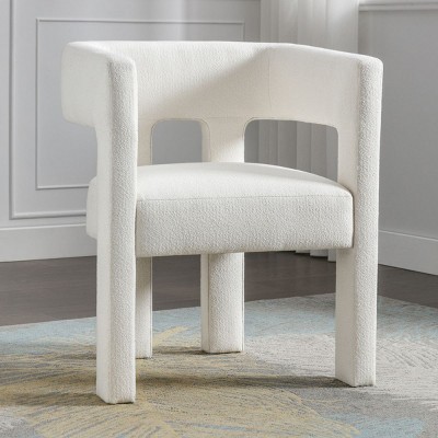 Armrest Accent Chair, Linen Upholstered Armrest Barrel Armchair for Living Room, Bedroom, Office, Indoor Furniture-Cuddlewood