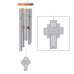 Woodstock Wind Chimes Signature Collection  Chimes of Remembrance  26''  Silver Wind Chime - 1 of 4