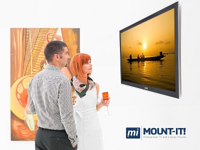 Black Steel Low-Profile Tilting TV Wall Mount for 42-90 inch Screens