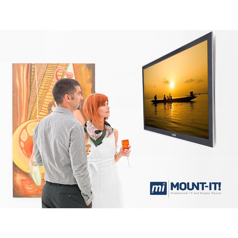 Mount-It! Low-Profile Tilting TV Mount | Flush Mount TV Bracket Wide | Ultra-Thin TV Mount with Tilt for 42-70 in. Screen TVs | 220 lbs. Capacity, 4 of 9