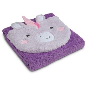 Delta Children Plush Kids Throw Blanket with Animal Pocket - 1 of 4