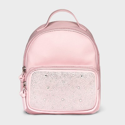 Mini Rhinestone Decor Functional Backpack