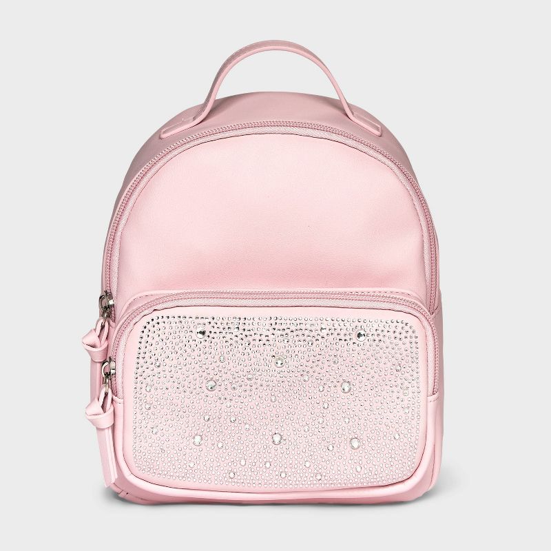 Girls&#39; Rhinestone 8.5&#34; Mini Backpack - art class&#8482; Pink, 1 of 5
