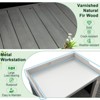 WELLFOR 58 gal 2 Shelf Wood Workstation Deck Box Gray - 3 of 4