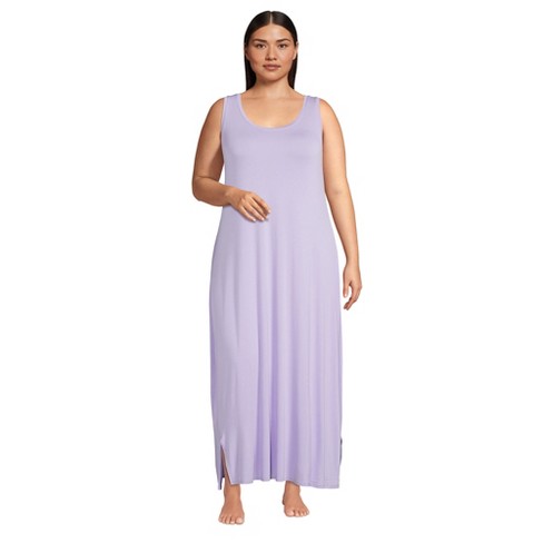 Lands' End Women's Plus Size Sleeveless Cooling Long Nightgown - 2x -  Lavender Cloud : Target