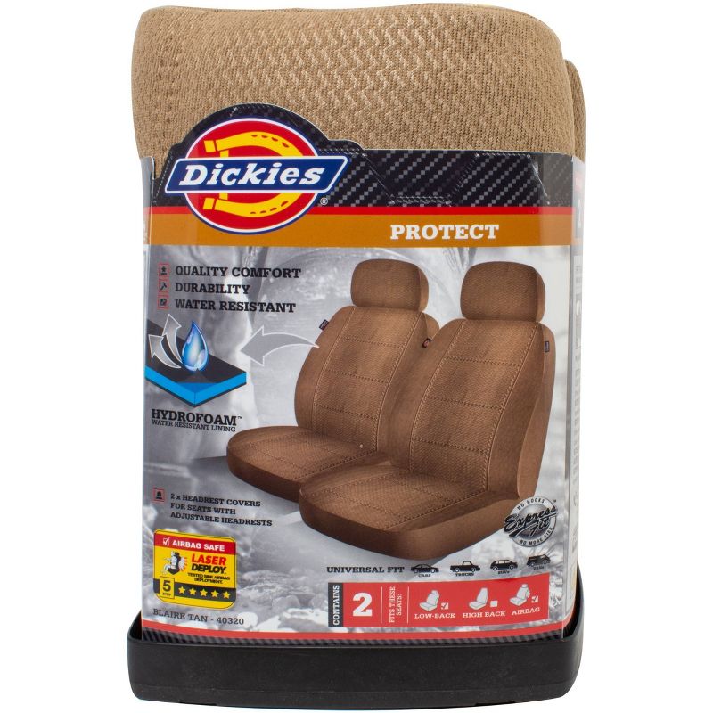 Dickies 2pc Custom Blair Tan Seat Cover, 3 of 5