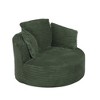 Compressible Corduroy Round Chair with Cushioned Backrest - 2 of 3