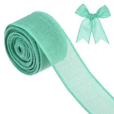 Unique Bargains Burlap Wired Edge Durable Thick Fabric Ribbons for DIY Crafts 1 Pc
