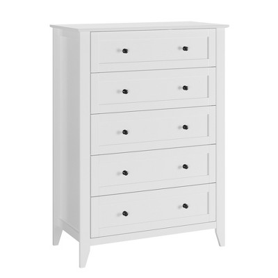 5 Drawer Wood Dresser, Modern Chest of Drawers for Bedroom, Side Table for Living Room, Hallway, Entryway