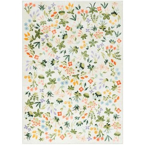 Martha Stewart Floral MSRW186  Machine Washable Skid-Resistant Power Loomed Indoor Rugs - 1 of 4