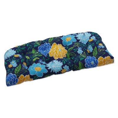 Outdoor/Indoor Loveseat Cushion Spring Bling Blue - Pillow Perfect