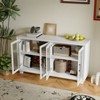 FUFU&GAGA Multi-Purpose Display Cabinet with Glass Doors,Bookshelf,Stylish Storage for Living Room,Bedroom,Entryway,White/Brown - 2 of 4