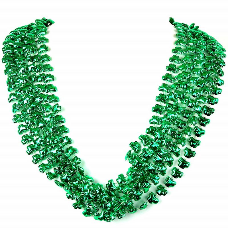Skeleteen Shamrock Beaded Necklaces - Green - 12 Pack, 4 of 6