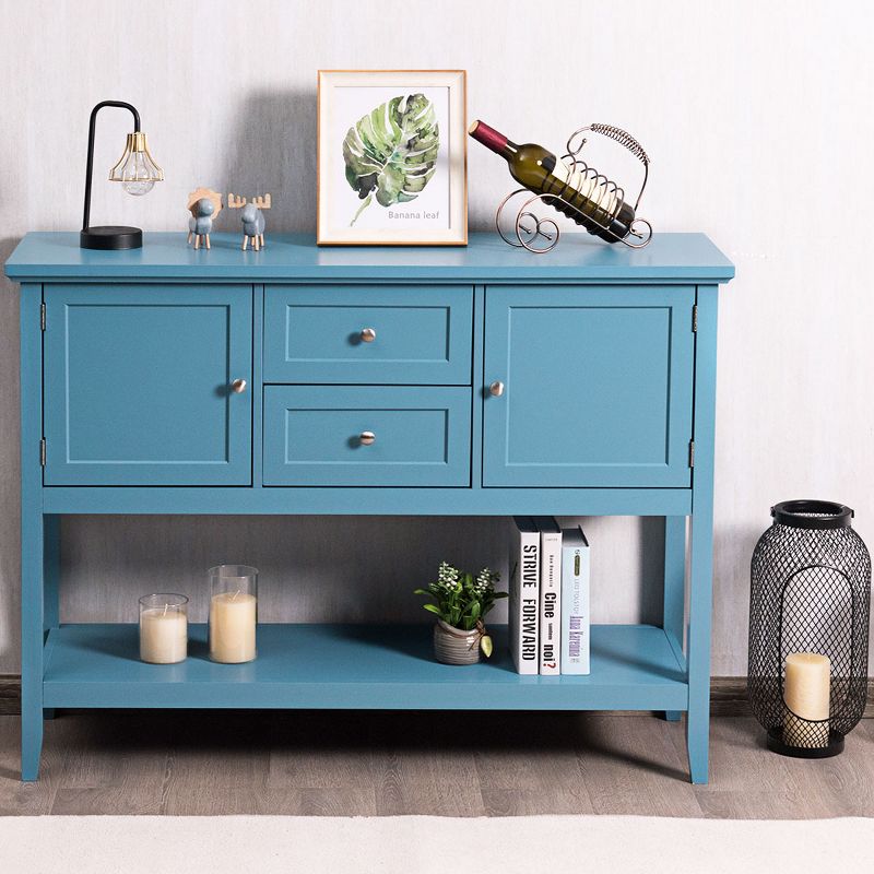 Costway Sideboard Buffet Table Wooden Console Table w/ Drawers & Storage Cabinets Blue/Brown/Gray/Beige, 3 of 11