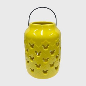 Disney 6.8" Ceramic Mickey Mouse Candle Lantern Yellow/Black: Garden Accessory, Pillar & Tealight Compatible - 1 of 4