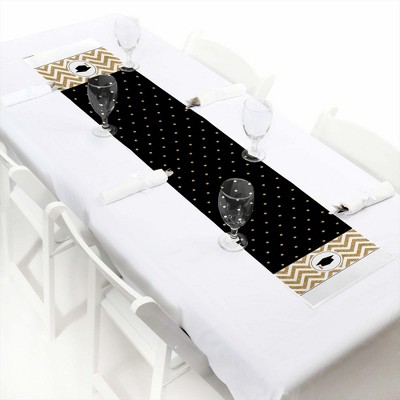 Big Dot of Happiness Gold Tassel Worth the Hassle - Petite Graduation Party Paper Table Runner - 12 x 60 inches