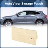 Unique Bargains Car Sun Visor Organizer with Sunglasses Holder for Cards License Pen Organizer PU Leather Beige - 3 of 4