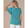 INSPIRE CHIC Women's Summer Short Sleeve V Neck Dressy Casual Tunic Tops Shirts - 3 of 4