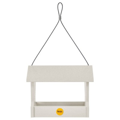 Medium Sea Salt White Recycled Plastic Hanging Hopper Bird Feeder