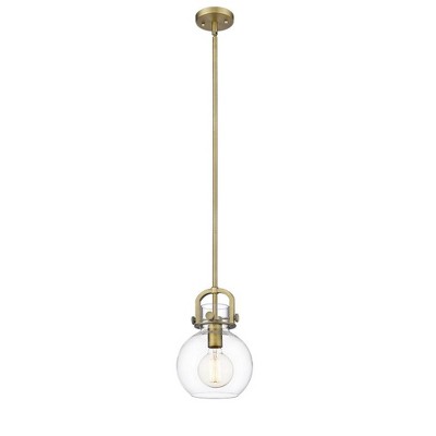 Newton Sphere - 1 Light Stem Hung Pendant In Industrial Style-11.25 Inches Tall and 8 Inches Wide