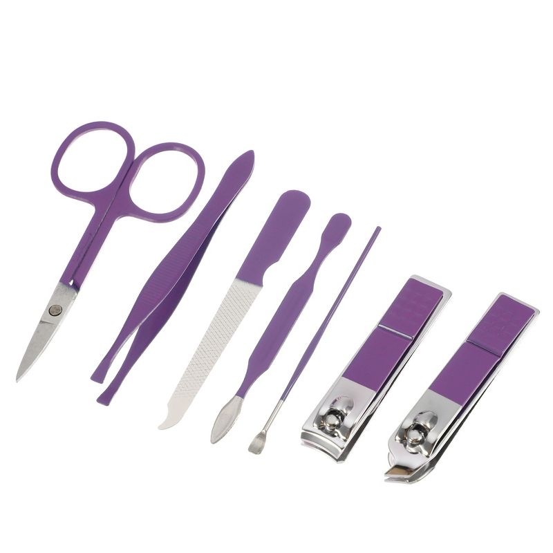Unique Bargains Stainless Steel Manicure Nail Clippers Pedicure Care Tools 7 in 1 Set, 3 of 7