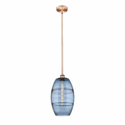 Vaz - 1 Light Stem Hung Mini Pendant In Industrial Style-18 Inches Tall and 10 Inches Wide