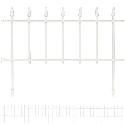 White Iron Roman Style Decorative Garden Fence Panels Set of 5