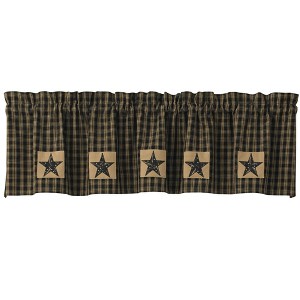 Park Designs Black Sturbridge Patch Lined Valance 60'' x 14'' - 1 of 4