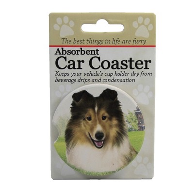 Car Coaster 2.5" Sheltie Car Coaster Absorbent E & S Pet  -  Coasters