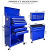 Large Rolling Tool Cabinet, 2-in-1 Detachable Metal Tool Chest with 8 Drawers, Wheels, Handle & Hooks, Lockable Tool Box Trolley for Garage Workshop - 2 of 4