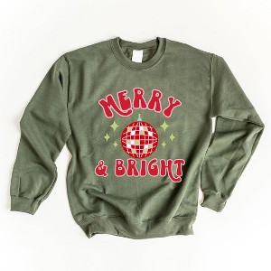 Simply Sage Market Women's Graphic Sweatshirt Merry and Bright Disco Ball - 1 of 4