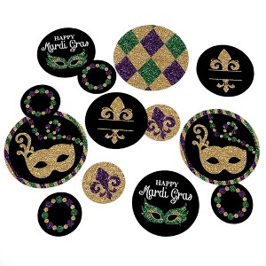 Big Dot of Happiness Mardi Gras - Masquerade Party Giant Circle Confetti - Party Decorations - Large Confetti 27 Count - 1 of 4